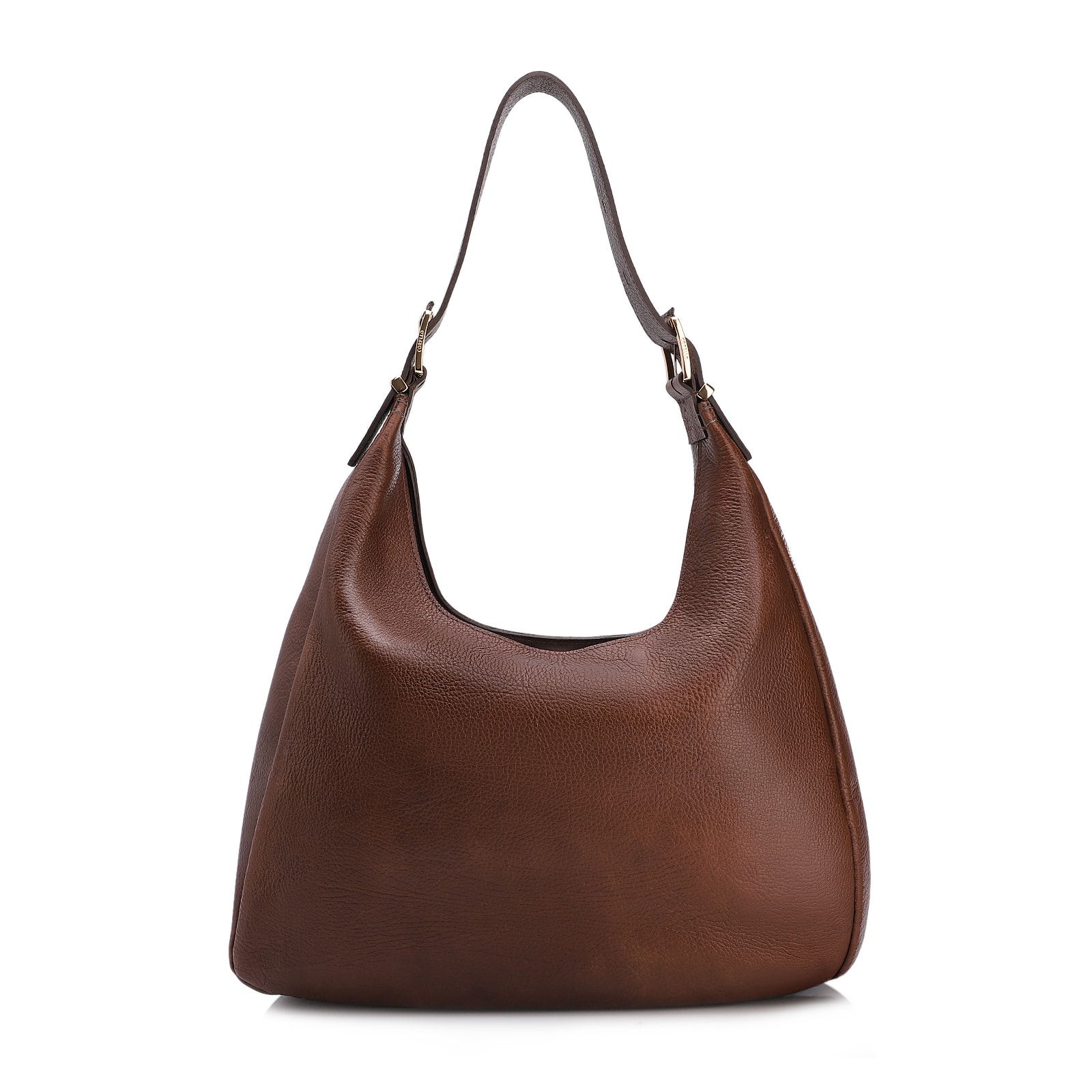 Bolsa Hobo Fivelas Couro Antique Marrom Fivelas