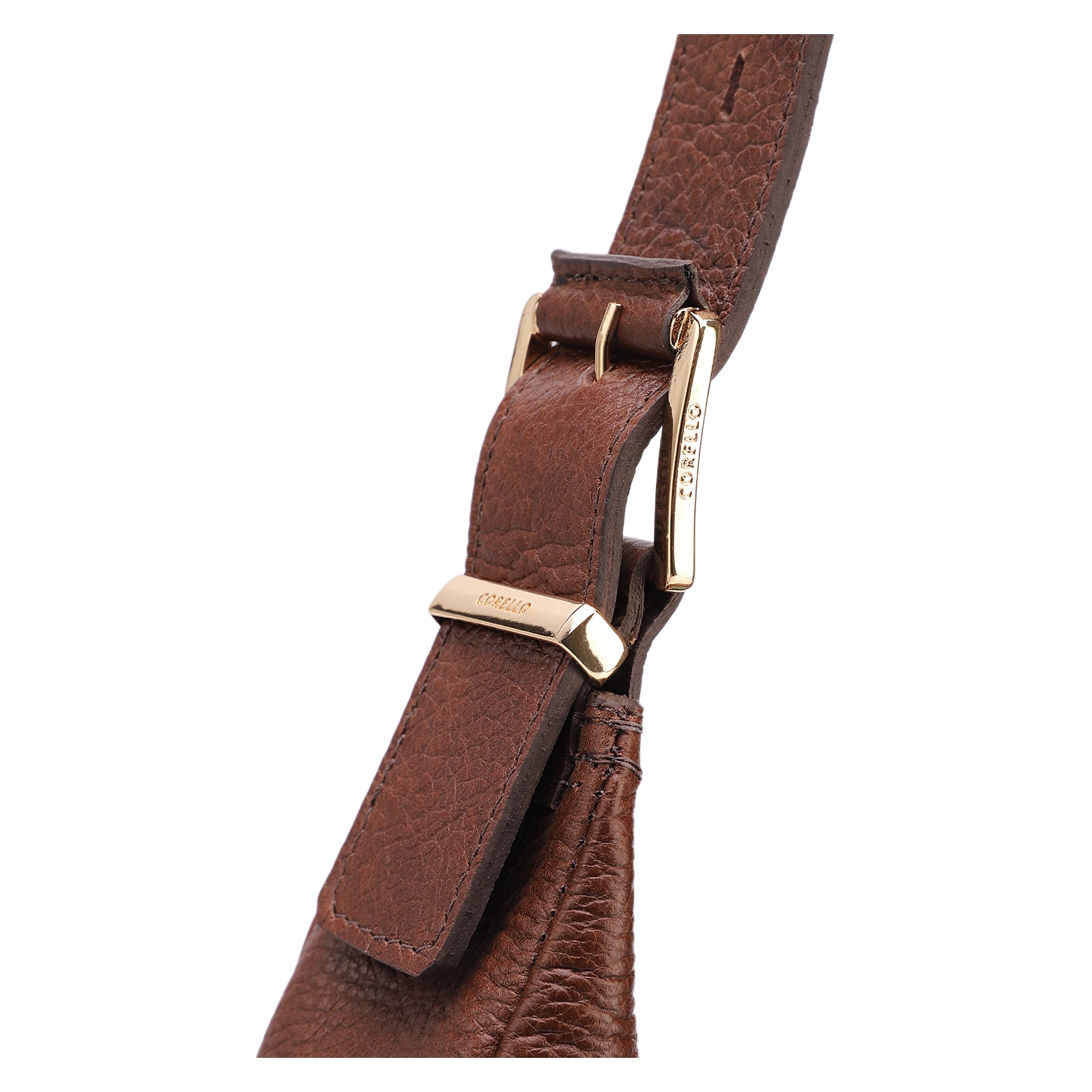 Bolsa Hobo Fivelas Couro Antique Marrom Fivelas