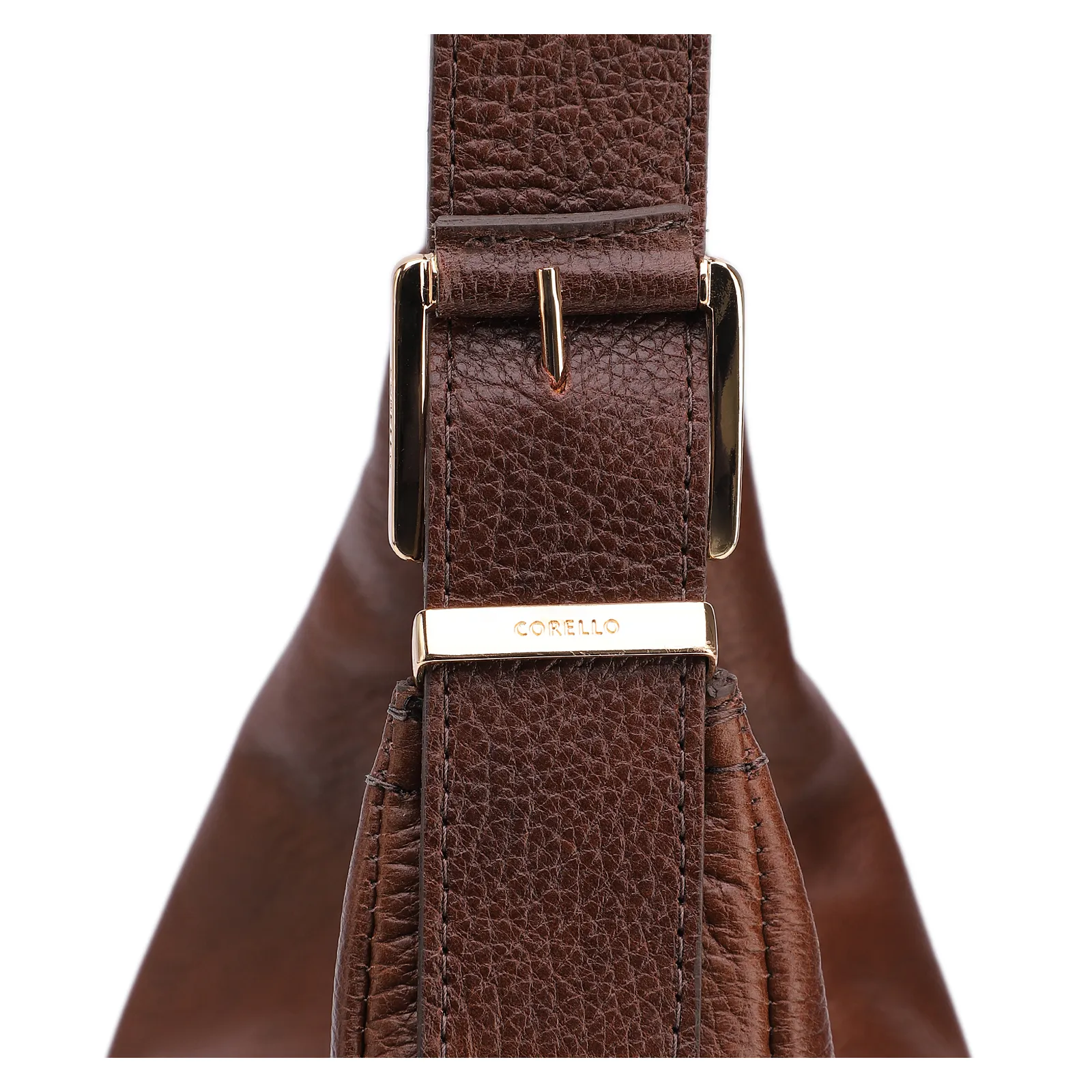 Bolsa Hobo Fivelas Couro Antique Marrom Fivelas