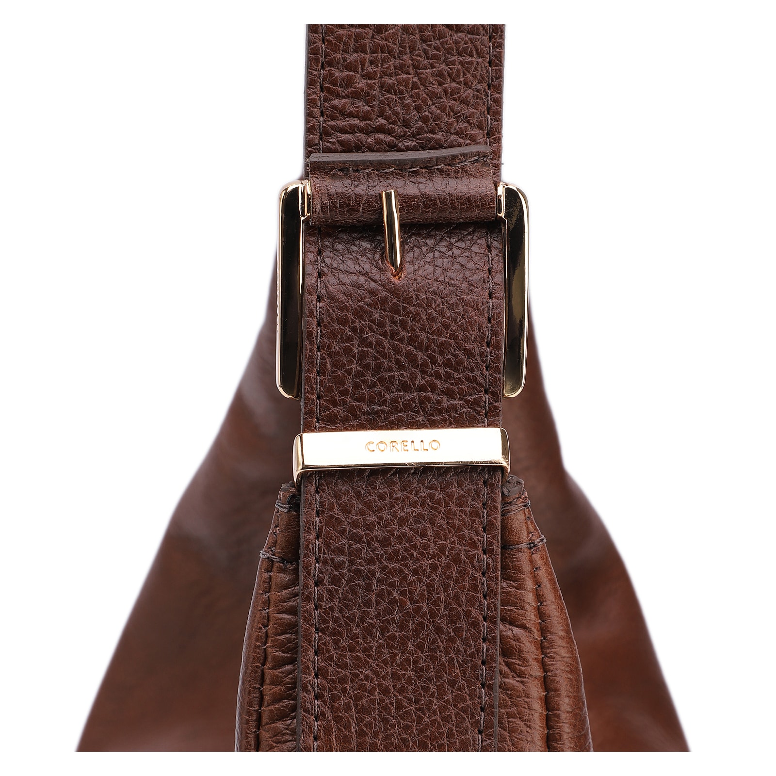 Bolsa Hobo Fivelas Couro Antique Marrom Fivelas