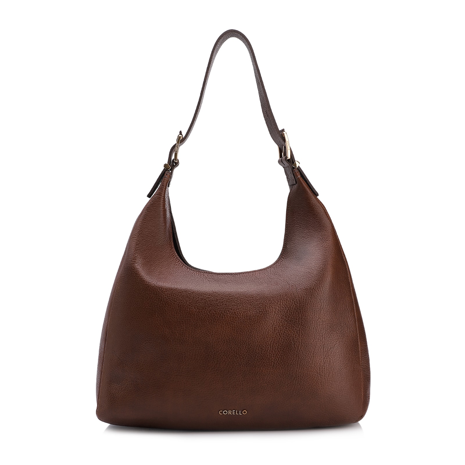 Bolsa Hobo Fivelas Couro Antique Marrom Fivelas