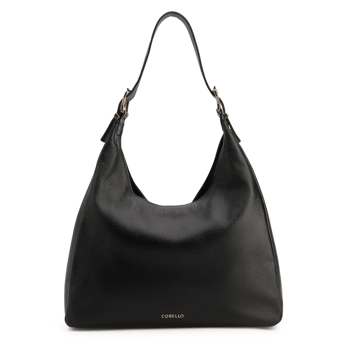 Bolsa Hobo Fivelas Couro Antique Preto