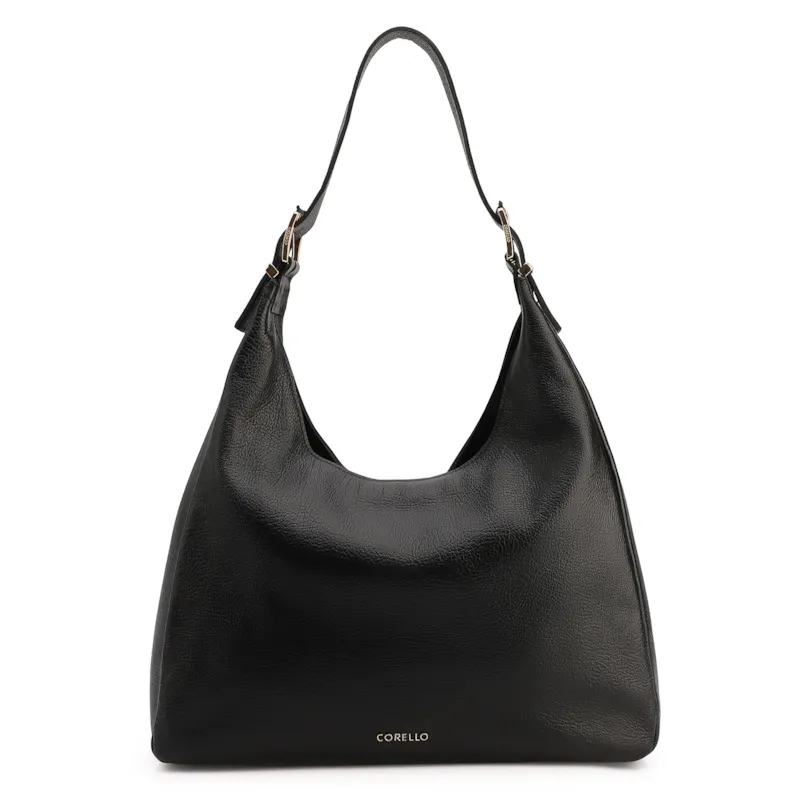 Bolsa Hobo Fivelas Couro Antique Preto
