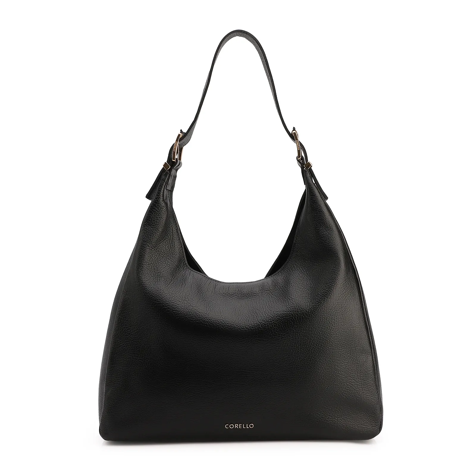 Bolsa Hobo Fivelas Couro Antique Preto