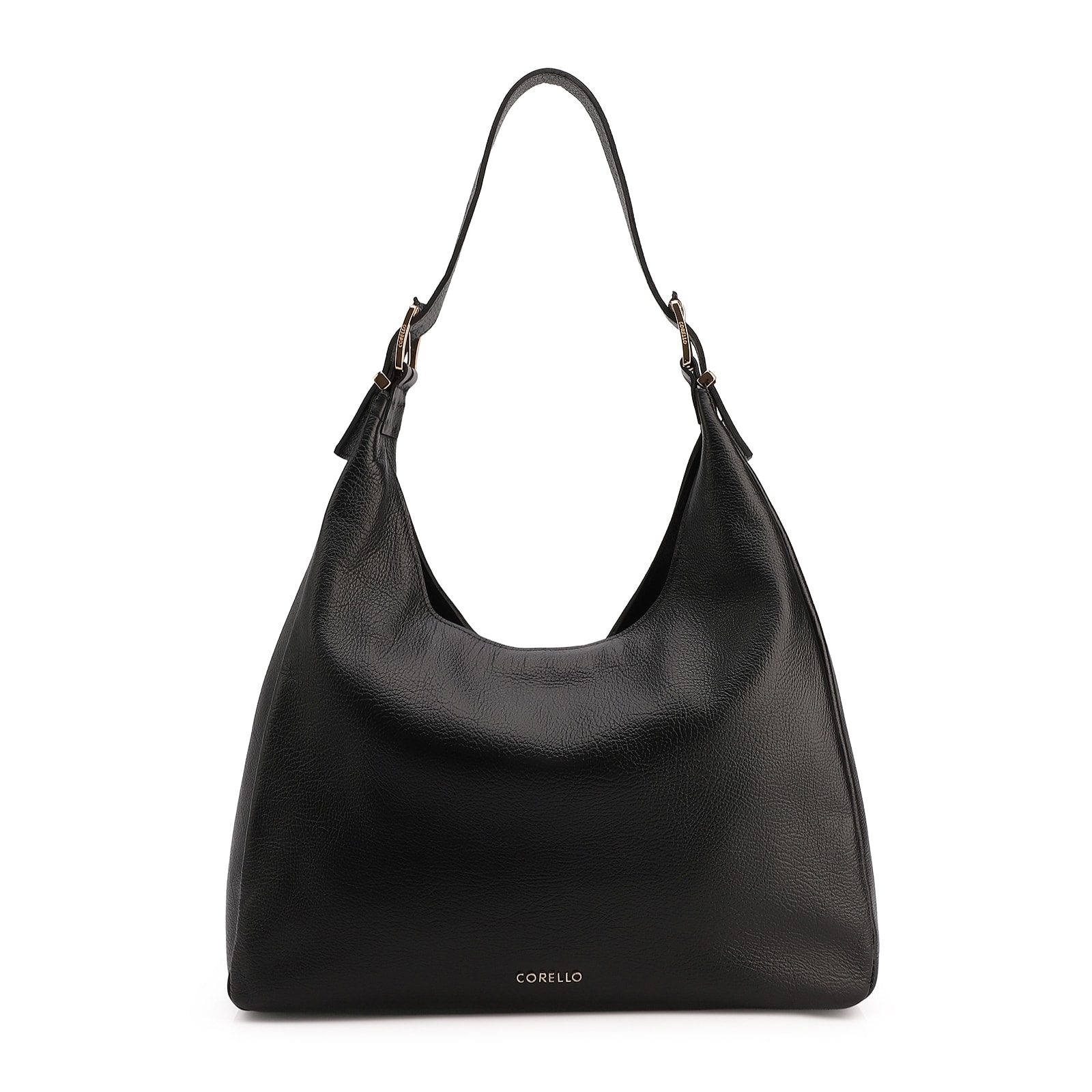 Bolsa Hobo Fivelas Couro Antique Preto