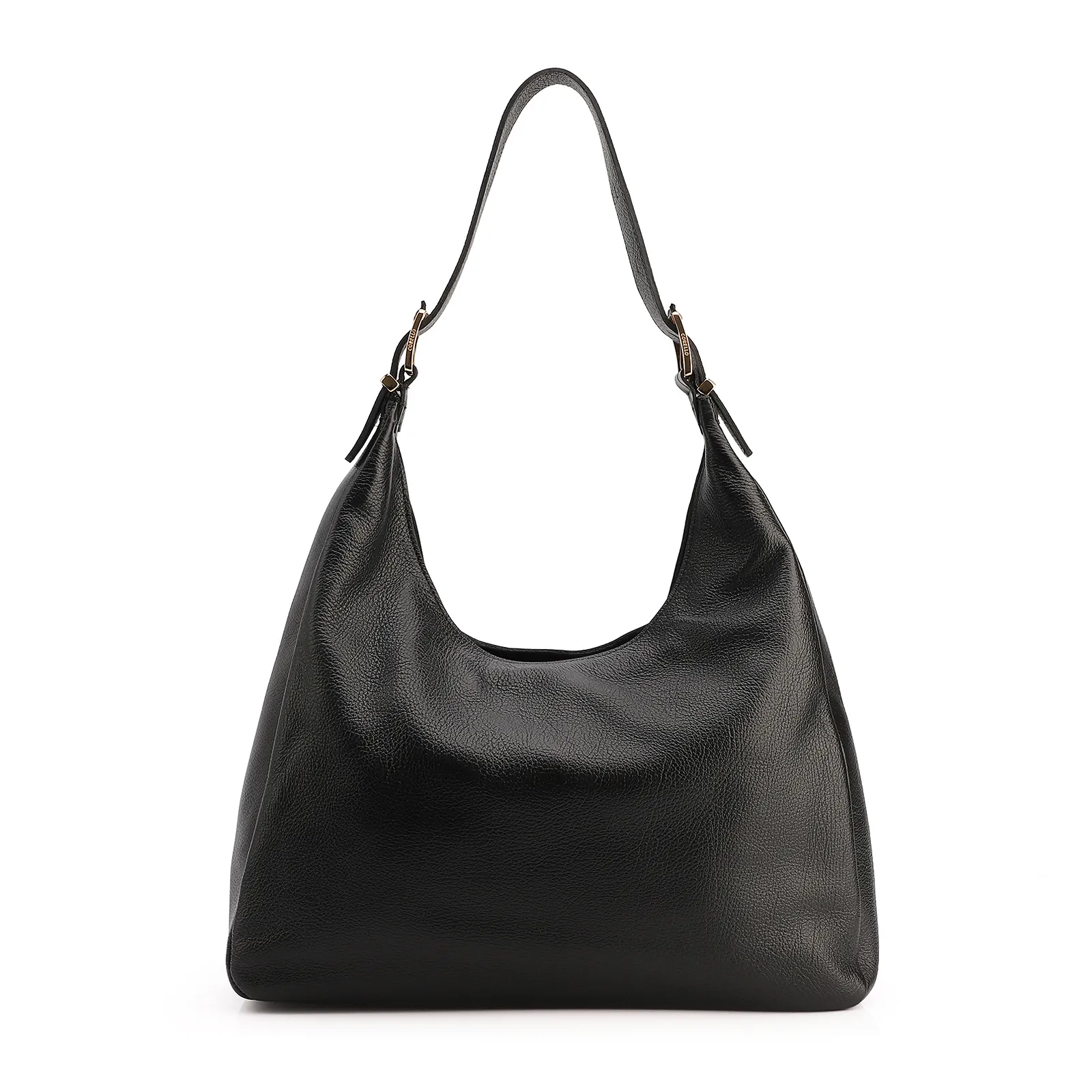 Bolsa Hobo Fivelas Couro Antique Preto