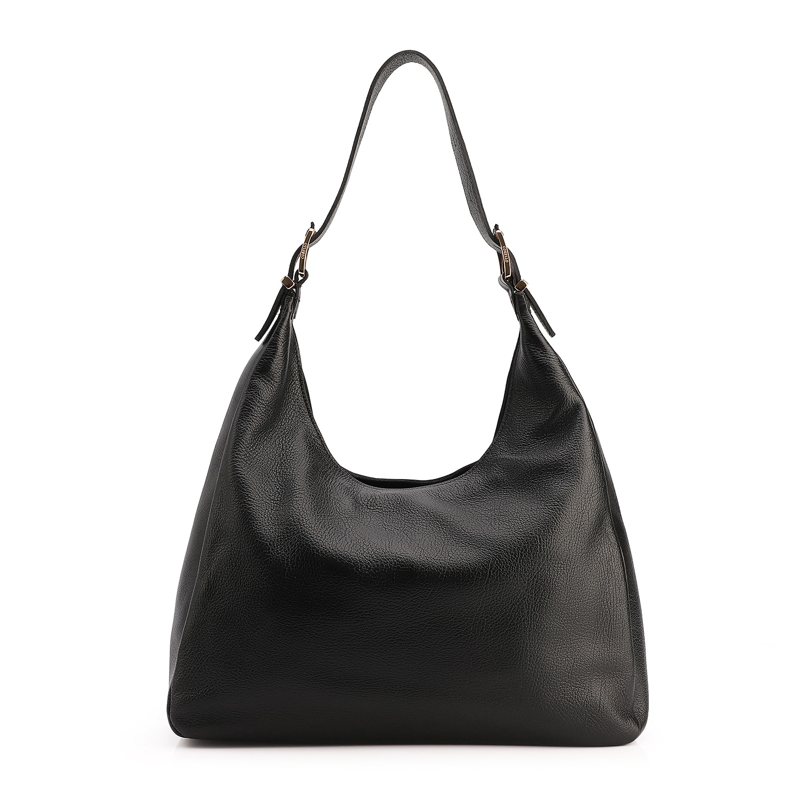 Bolsa Hobo Fivelas Couro Antique Preto
