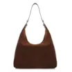 Bolsa Hobo Fivelas Couro Camurça Marrom - imagem 3