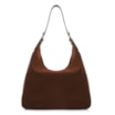 Bolsa Hobo Fivelas Couro Camurça Marrom - imagem 3