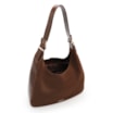Bolsa Hobo Fivelas Couro Camurça Marrom - imagem 4