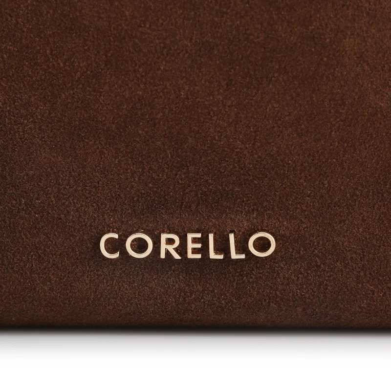 Bolsa Hobo Fivelas Couro Camurça Marrom - foto 6