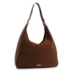 Bolsa Hobo Fivelas Couro Camurça Marrom - imagem 2