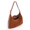 Bolsa Hobo Fivelas Couro Camurça Marrom Claro - imagem 5