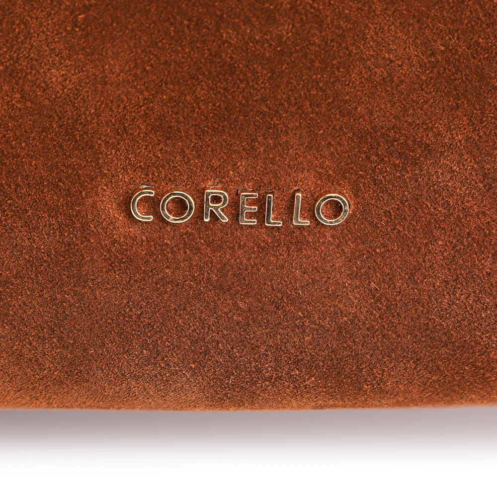 Bolsa Hobo Fivelas Couro Camurça Marrom Claro - imagem 7