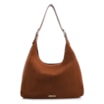Bolsa Hobo Fivelas Couro Camurça Marrom Claro - imagem 1