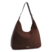 Bolsa Hobo Fivelas Couro Camurça Marrom Escuro - imagem 3