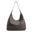 Bolsa Hobo Fivelas Couro Camurça Marrom Escuro - imagem 4
