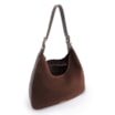 Bolsa Hobo Fivelas Couro Camurça Marrom Escuro - imagem 5