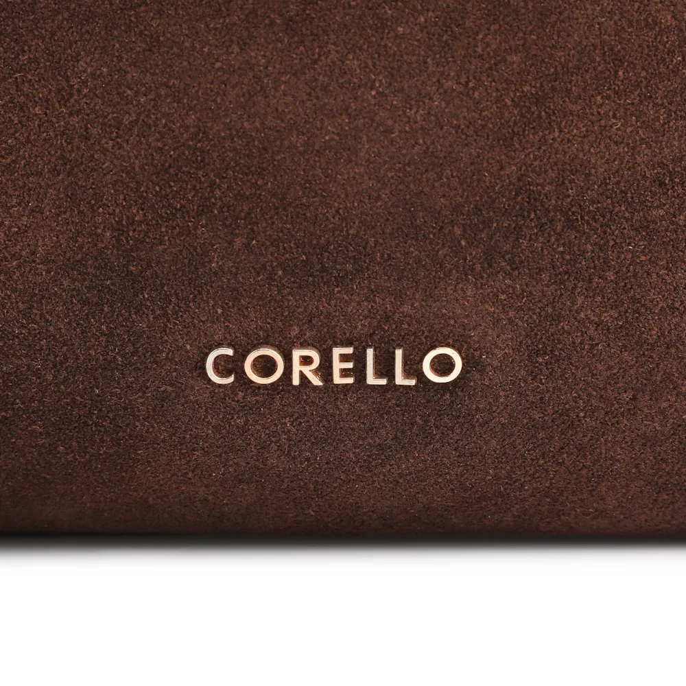 Bolsa Hobo Fivelas Couro Camurça Marrom Escuro - imagem 6