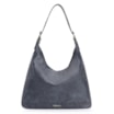 Bolsa Hobo Fivelas Couro Estonado Azul - imagem 1