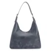 Bolsa Hobo Fivelas Couro Estonado Azul - imagem 3
