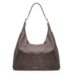 Bolsa Hobo Fivelas Couro Estonado Marrom - imagem 1