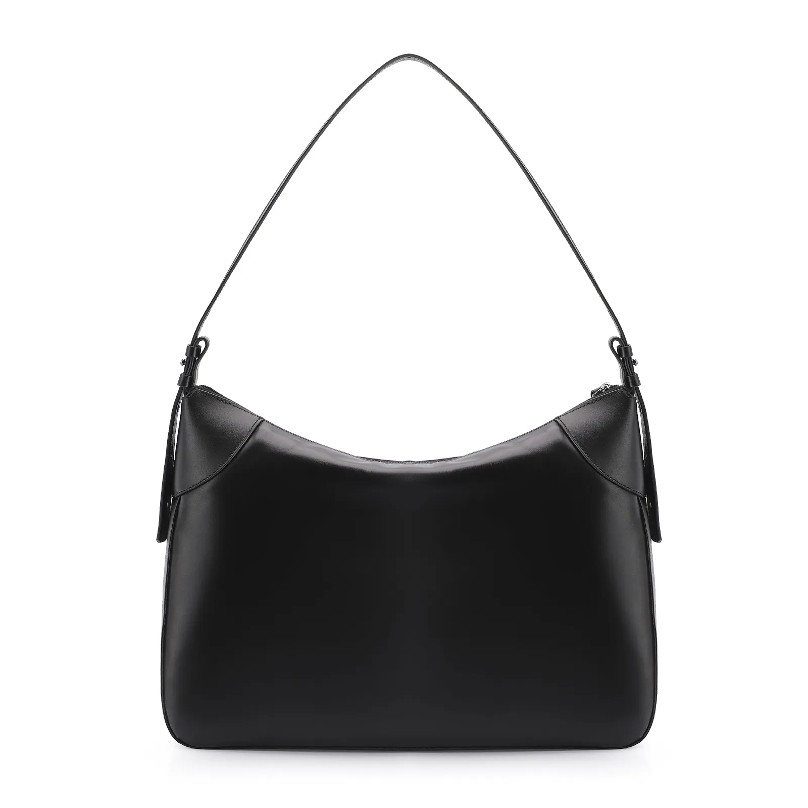 Bolsa Hobo Fivelas Couro Preto