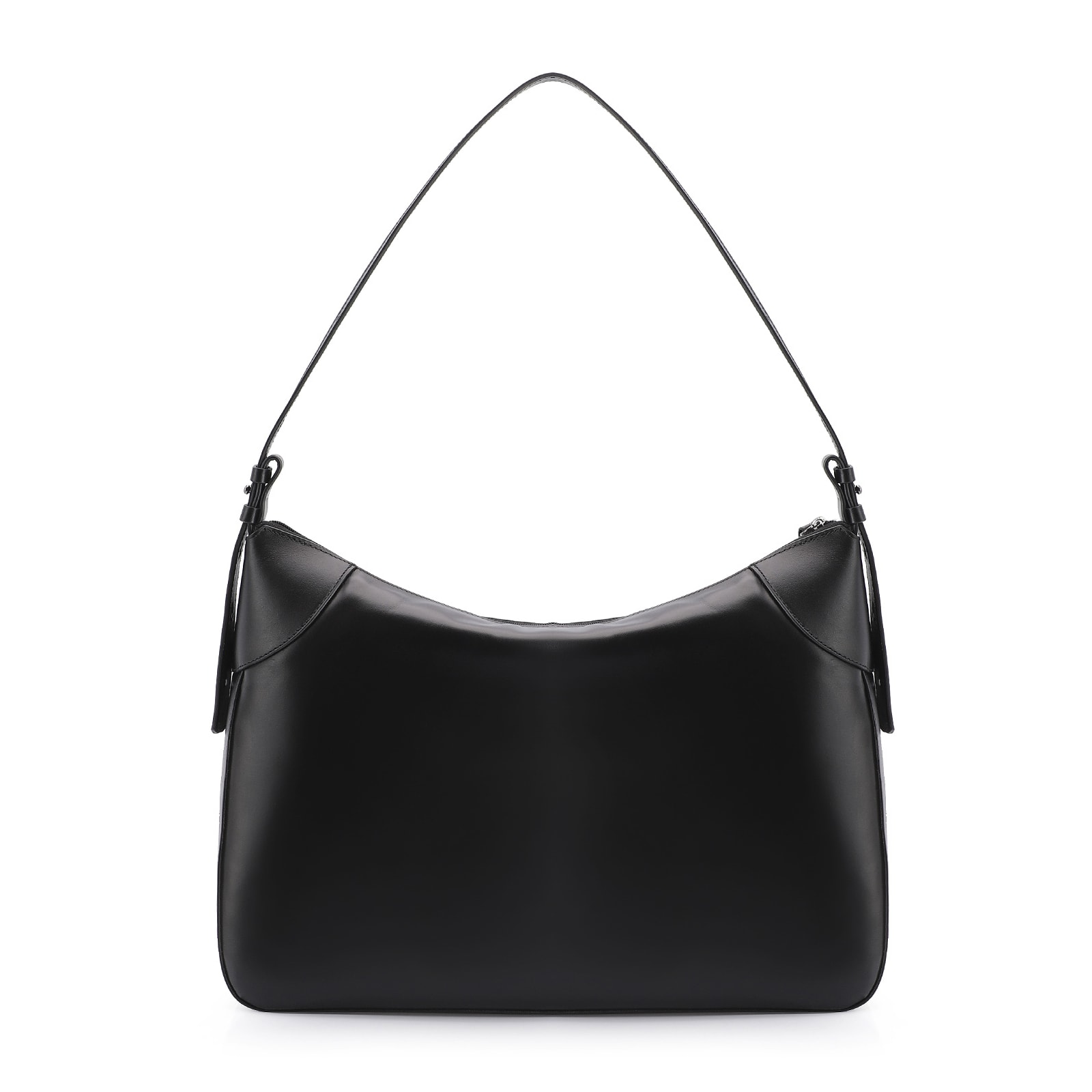 Bolsa Hobo Fivelas Couro Preto