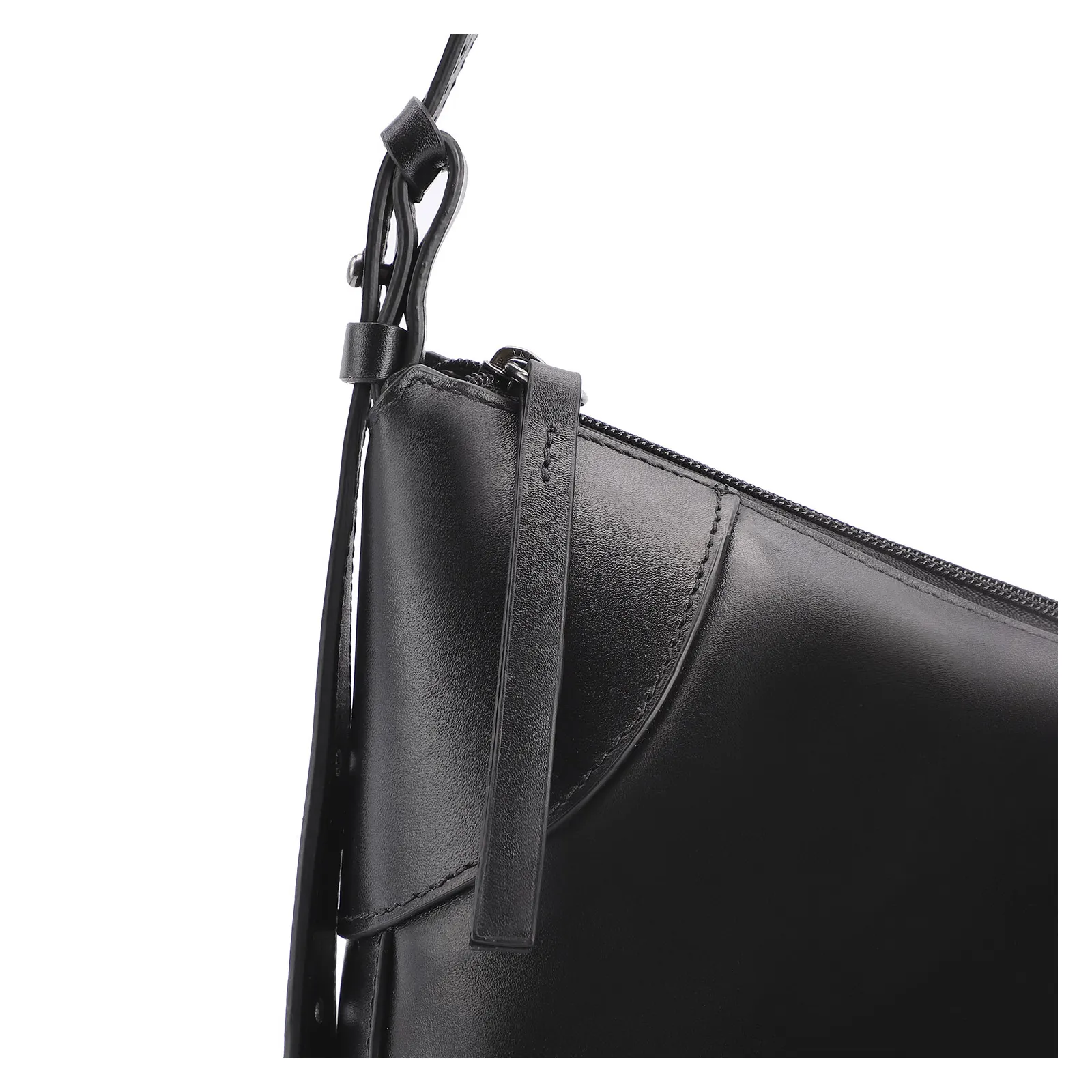 Bolsa Hobo Fivelas Couro Preto