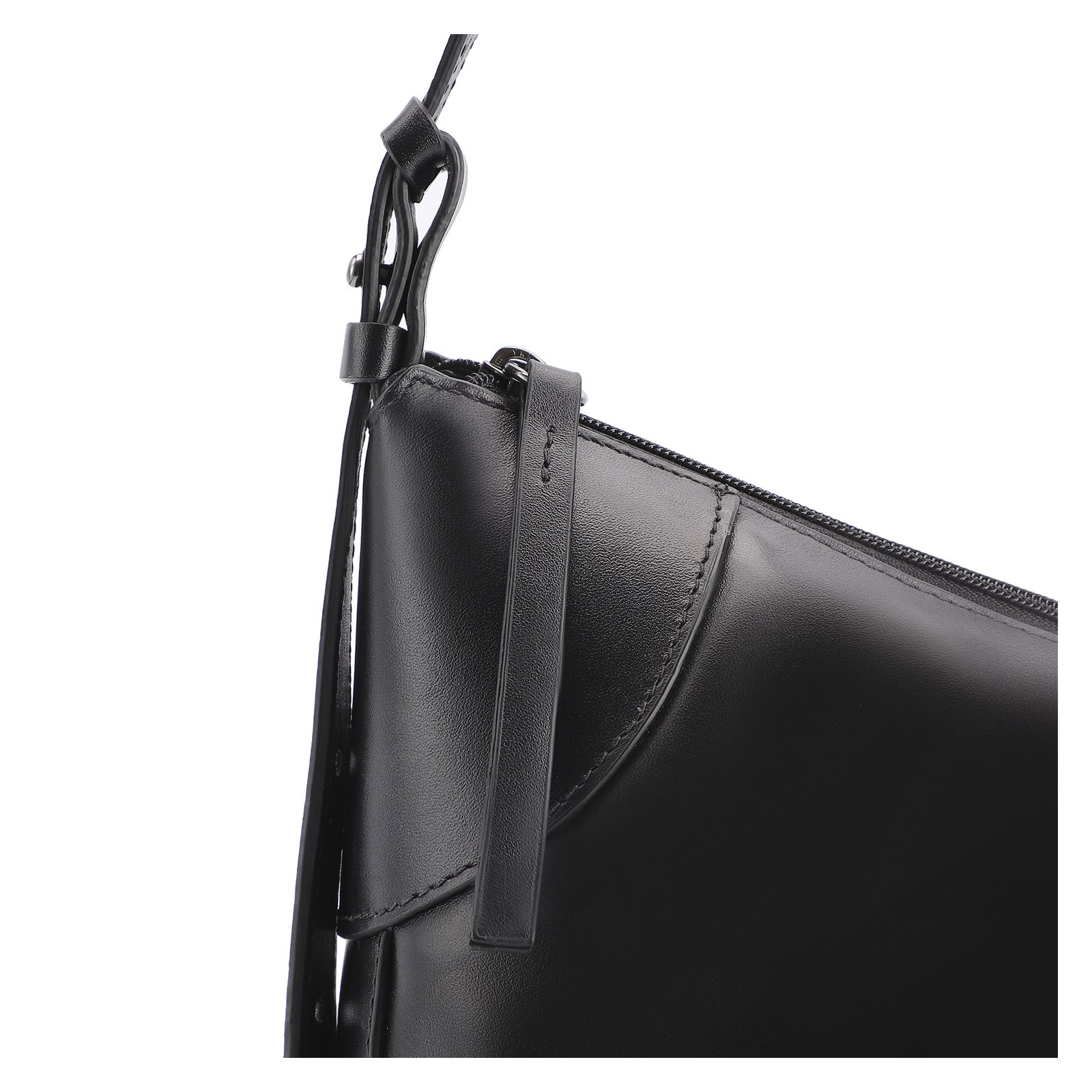 Bolsa Hobo Fivelas Couro Preto
