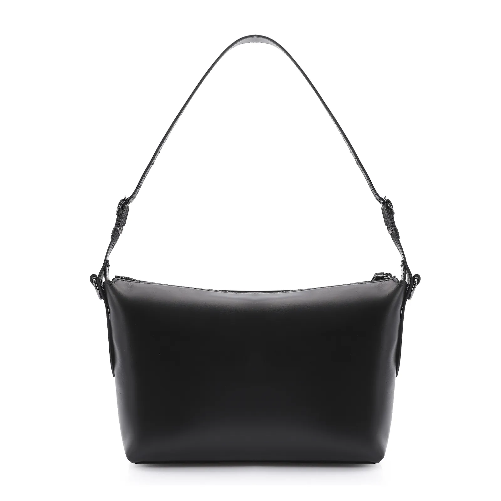 Bolsa Hobo Fivelas Couro Preto