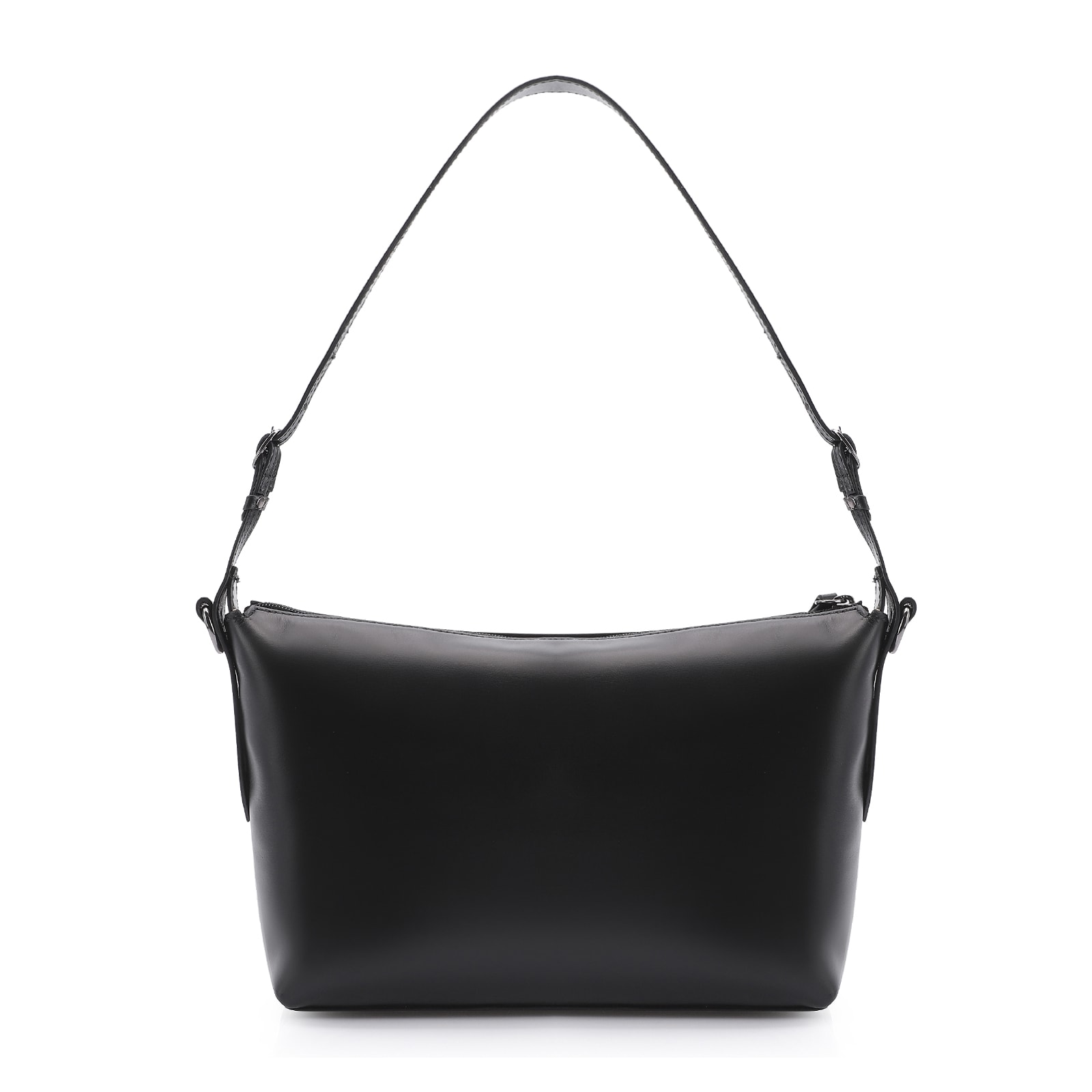 Bolsa Hobo Fivelas Couro Preto