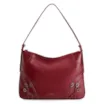 Bolsa Hobo Fivelas Couro Vermelho Cereja - imagem 1