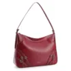 Bolsa Hobo Fivelas Couro Vermelho Cereja - imagem 2