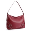 Bolsa Hobo Fivelas Couro Vermelho Cereja - imagem 2