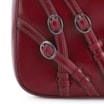 Bolsa Hobo Fivelas Couro Vermelho Cereja - imagem 4