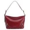 Bolsa Hobo Fivelas Couro Vermelho Cereja - imagem 1