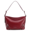 Bolsa Hobo Fivelas Couro Vermelho Cereja - imagem 1