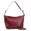 Bolsa Hobo Fivelas Couro Vermelho Cereja - imagem 2