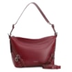 Bolsa Hobo Fivelas Couro Vermelho Cereja - imagem 2
