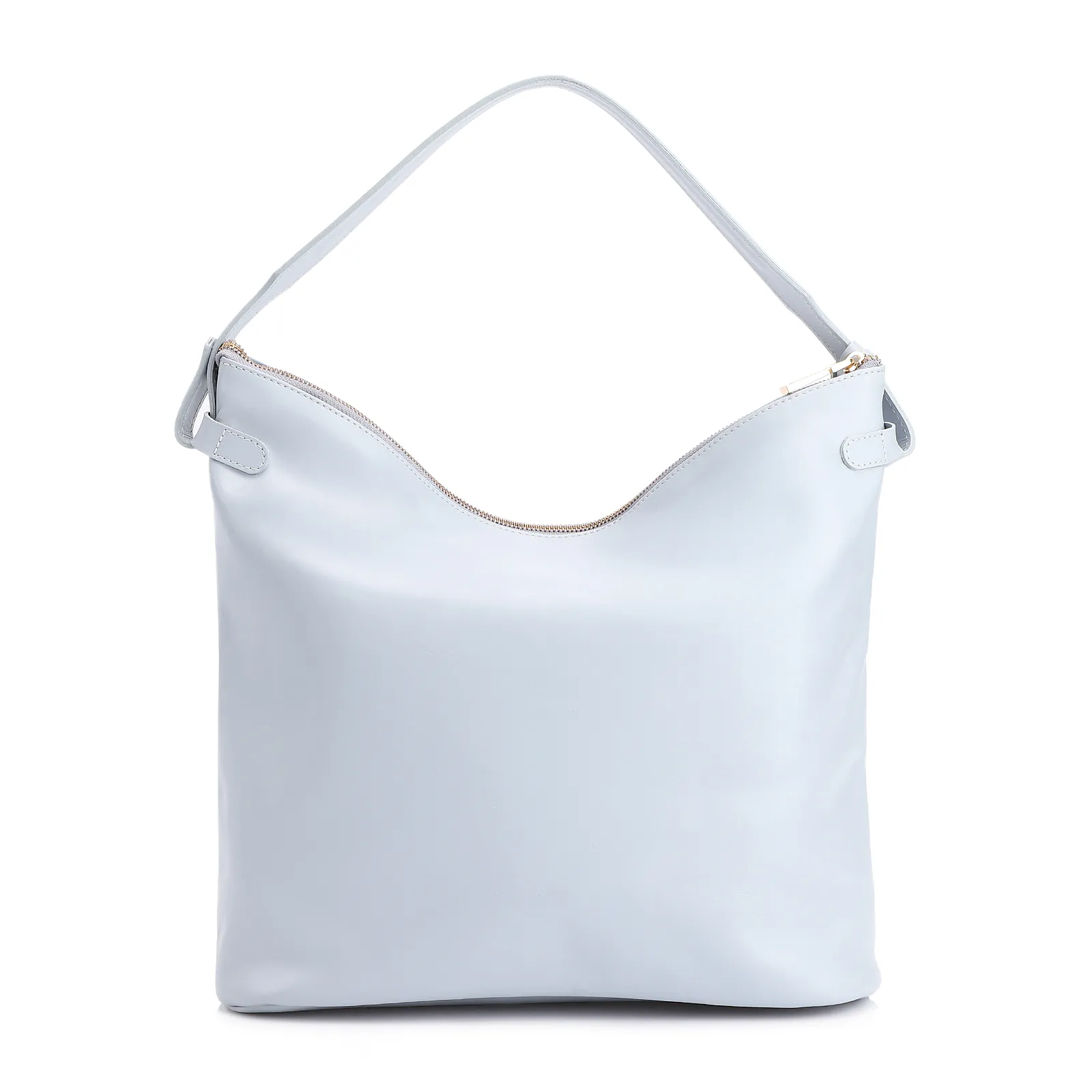 Bolsa Hobo Flor Couro Azul