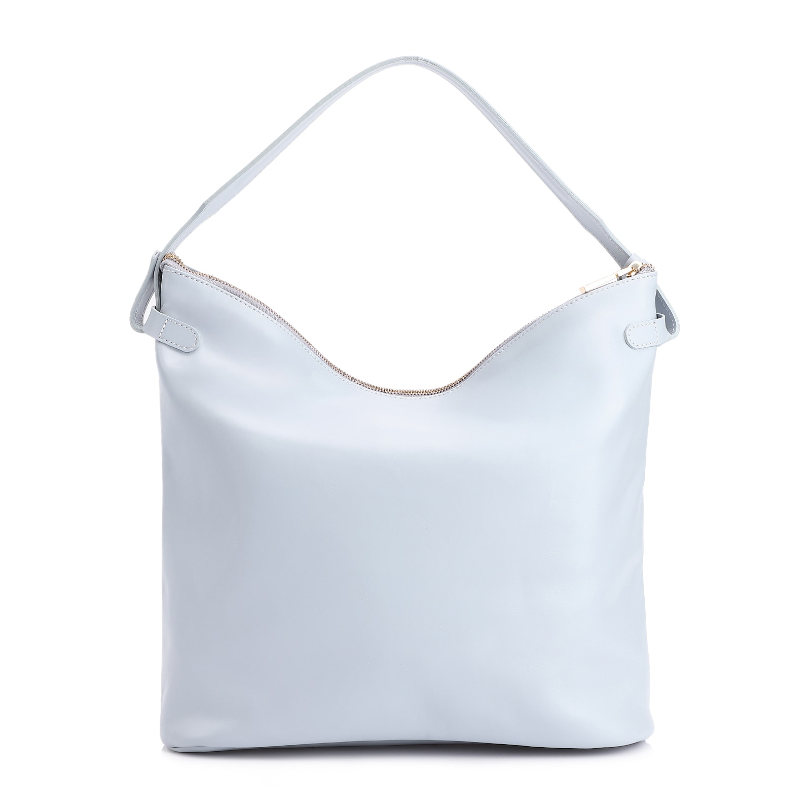 Bolsa Hobo Flor Couro Azul