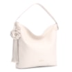 Bolsa Hobo Flor Couro Off White - imagem 3