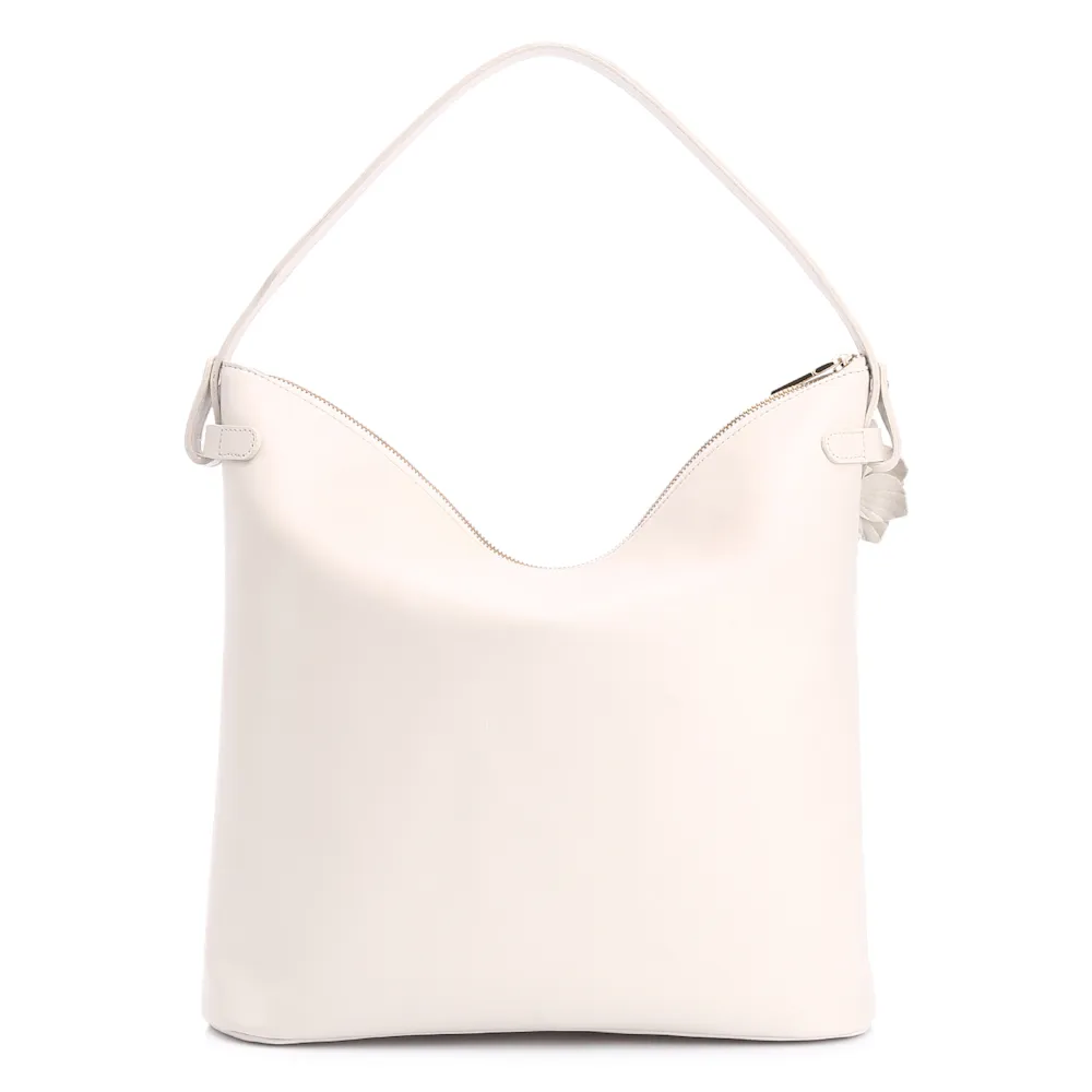 Bolsa Hobo Flor Couro Off White - imagem 4