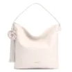 Bolsa Hobo Flor Couro Off White - imagem 1