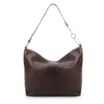  Bolsa Hobo Grande Couro Antique Marrom Argolas Alça - imagem 3