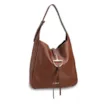 Bolsa Hobo Grande Couro Antique Marrom Escuro Fecho Pingente - imagem 2