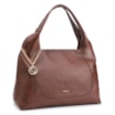 Bolsa Hobo Grande Couro Antique Marrom Pingente Medalha - imagem 3