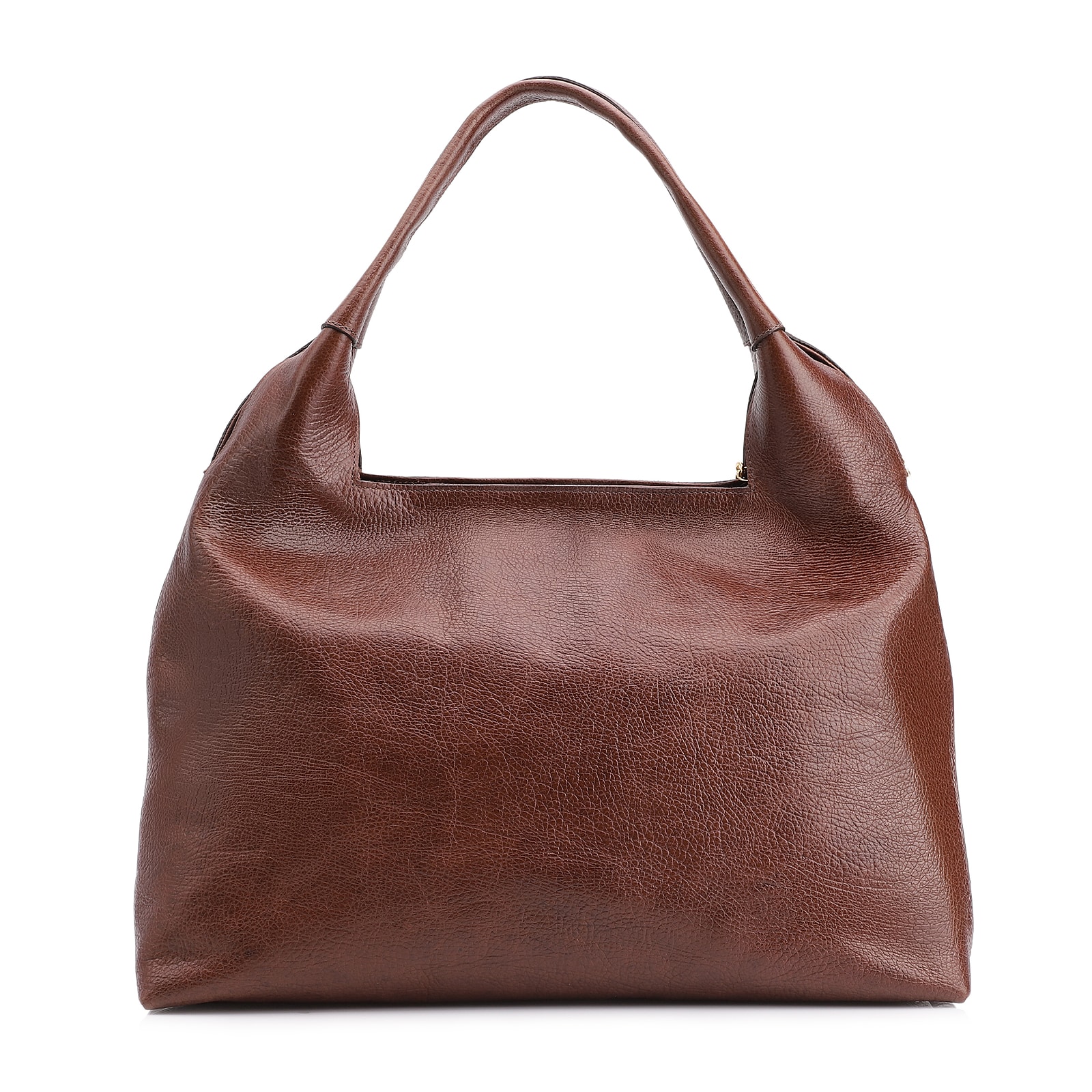 Bolsa Hobo Grande Couro Antique Marrom Pingente Medalha
