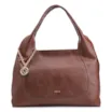Bolsa Hobo Grande Couro Antique Marrom Pingente Medalha - imagem 1